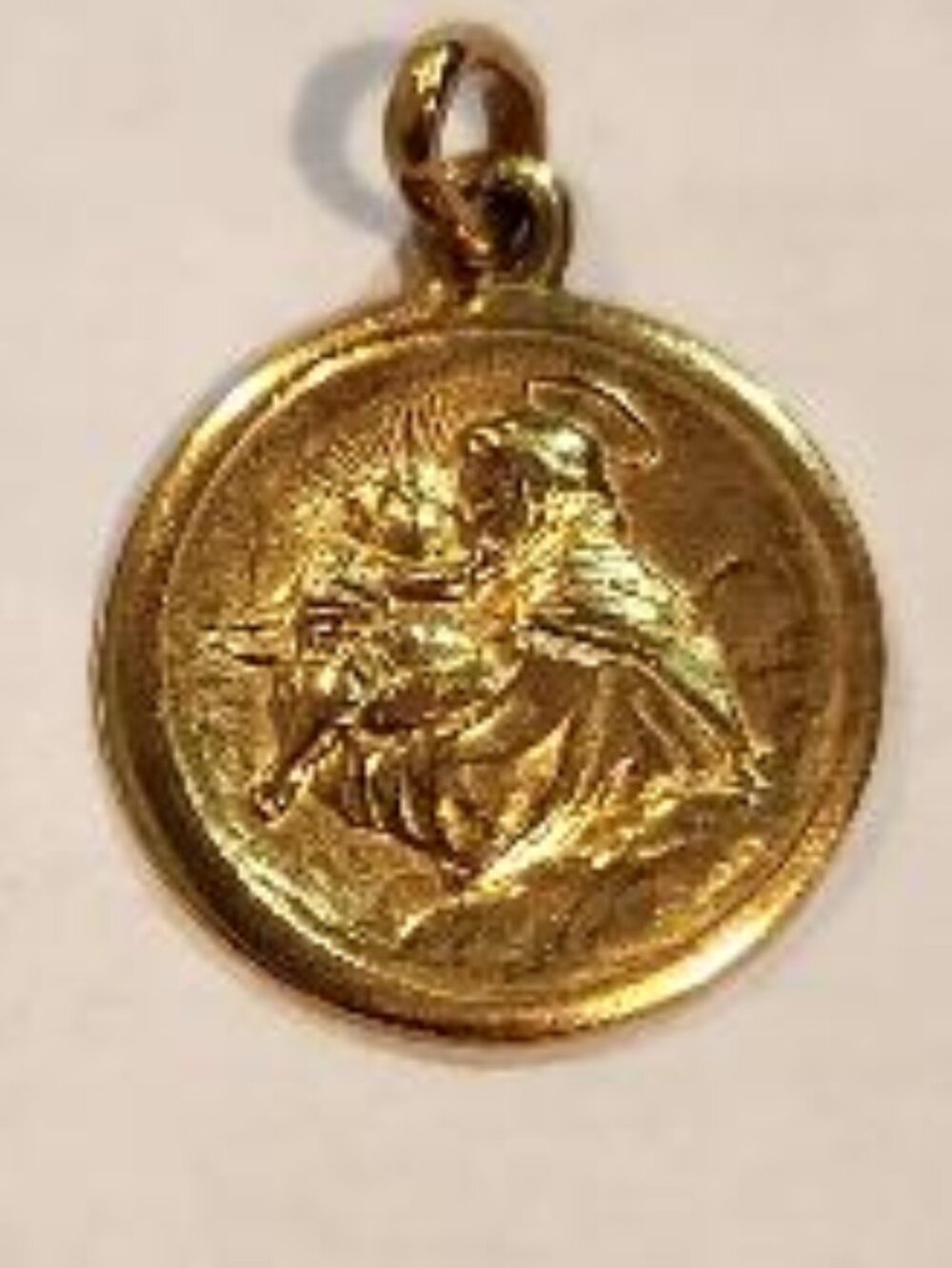 Vintage St. Anthony Pendant Made in Italy 18K Gold
